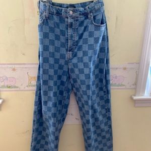 checkered jeans